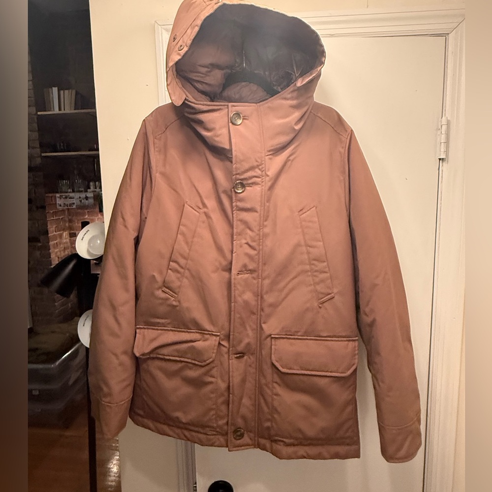 Uniqlo Men's Brown Hooded down puffer Jacket